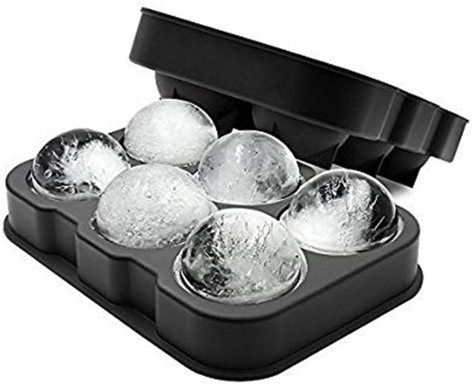 Debolic Sphere Set of 4 Round Ice Cube Trays (Black)