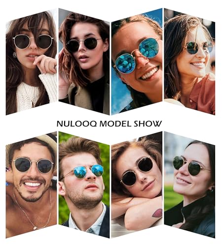 NULOOQ Round Polarized Sunglasses for Women – Classic Retro Small Metal Frame Sun Glasses UV Protection3