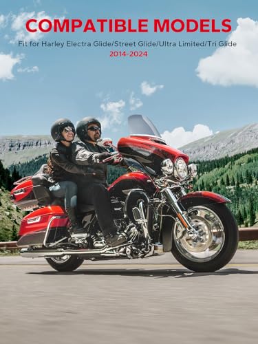 Image of Amazicha 10 inch Wave Windshield Windscreen Fit for 2014-2023 Harley Davidson Touring Street Glide, Electra Glide 2014-2022, Ultra Limited 2014-2024 and 14-later Tri Glide models (Except 23 FLHXSE),Tint