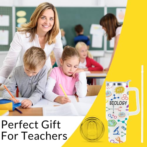 Biology Gifts Teacher Gifts Biology Insulated Tumbler Cup Biology Teacher Appreciation Gifts For Women Men 40 Oz Biology Teacher Travel Mug With Straw And Handle - Image 6