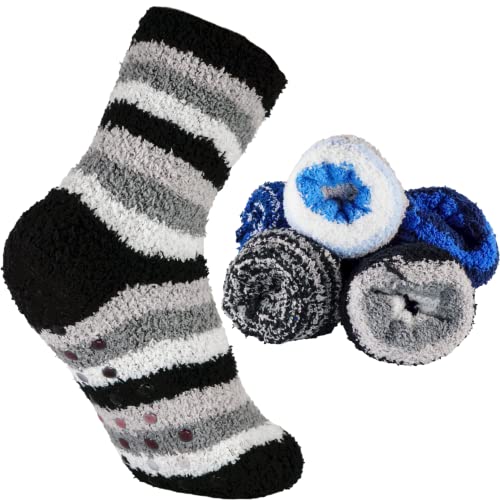 T&R Industrees 5 Paar warme flauschige Kinder ABS Kuschelsocken...