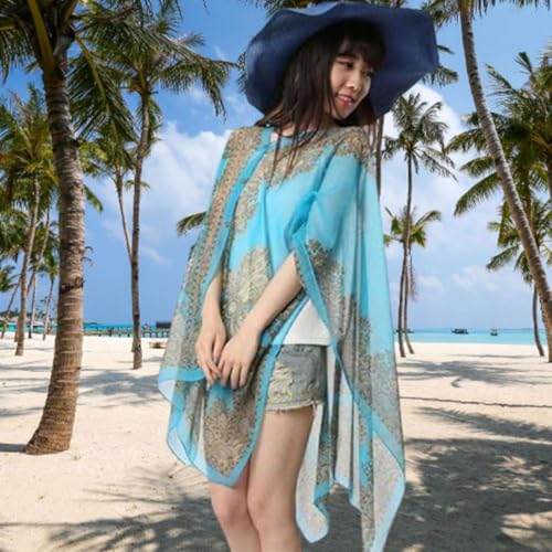 Women's Lightweight Chiffon Breathable Thin Sheer Tops, Beach Sunproof Sleeve Shawl2