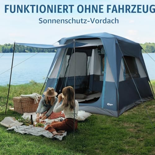 Portal Heckzelt 4-5 Personen 2 in 1 Auto Zelt Camping 2000mm wasserdicht Campingzelt mit Heckklappe für Camping, Outdoor, Hiking – Ansicht 4
