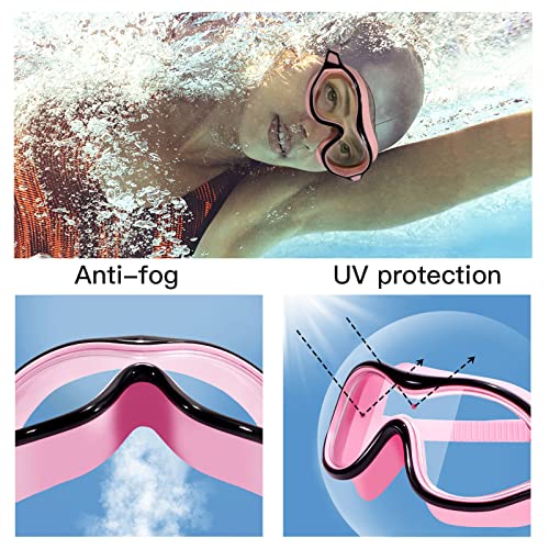 Keary 2 Pack Swimming Goggles Anti-Fog Swim Goggles For Adult Men Women Youth, Uv Protection Waterproof Big Frame Clear Swim Goggles Pool Water Glasses Swim Mask, Underwater Goggles For Swimming #TOP3