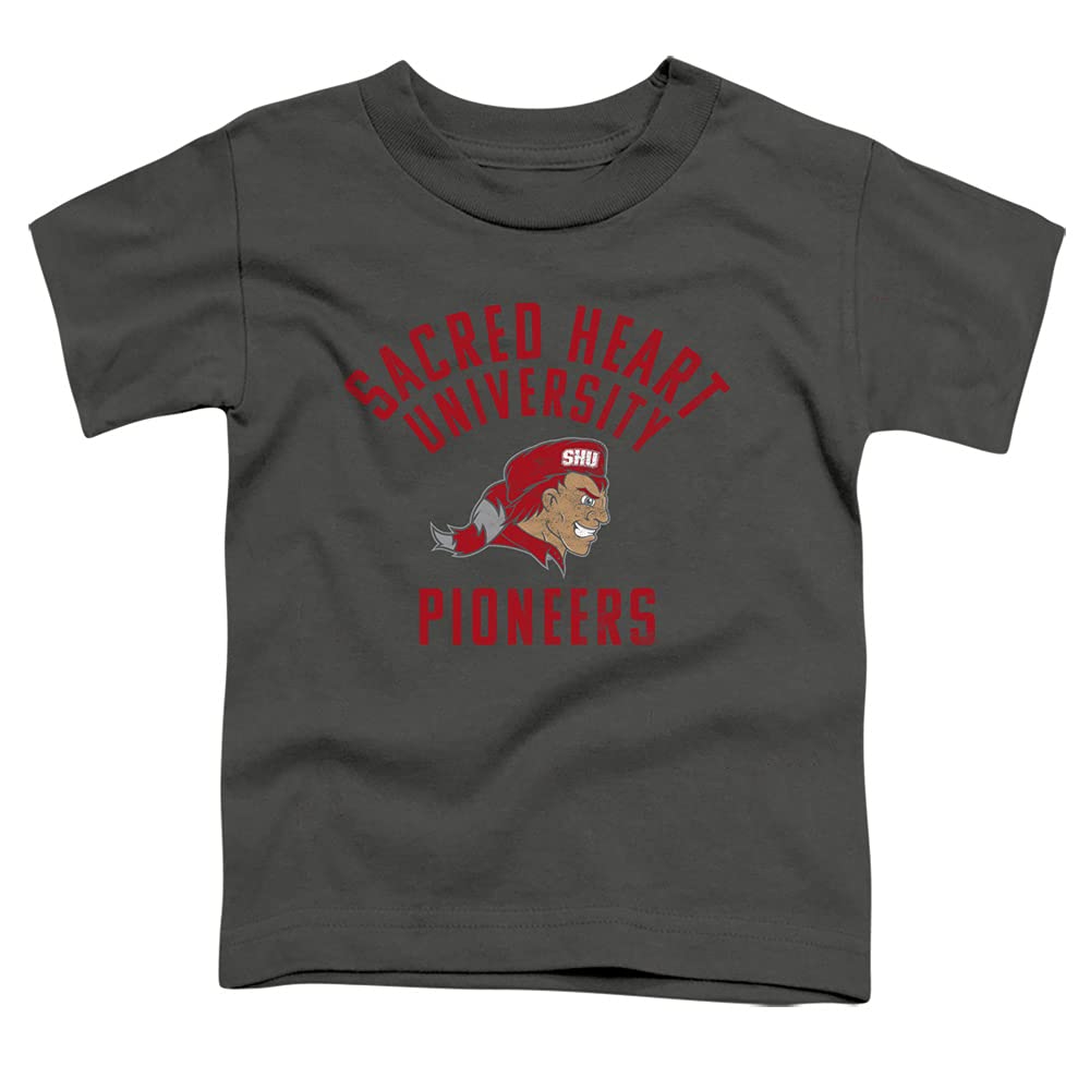 Sacred Heart University Official Pioneers Logo Unisex Toddler T Shirt,Charcoal, 2