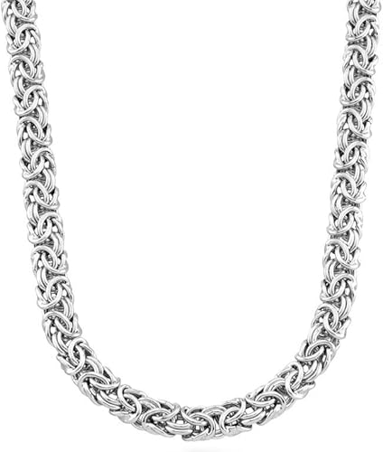 Miabella Collar bizantino italiano de plata de ley 925 para mujer, hecho a mano en Italia