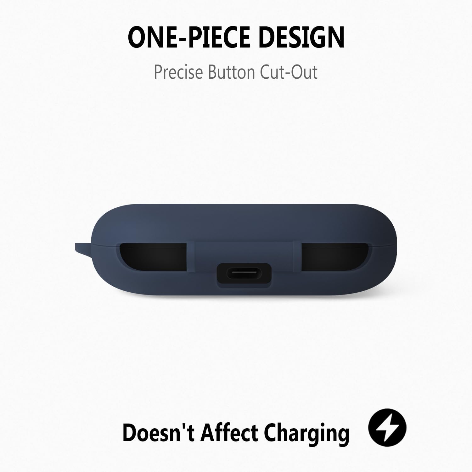 Geiomoo Silicone Case for Anker Soundcore V20i, Protective Cover with Carabiner (Navy Blue) - Image 5