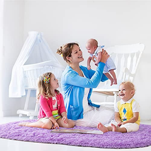 image for Noahas Ultra Soft Fluffy Bedroom Rugs Kids Room Carpet Modern Shaggy A