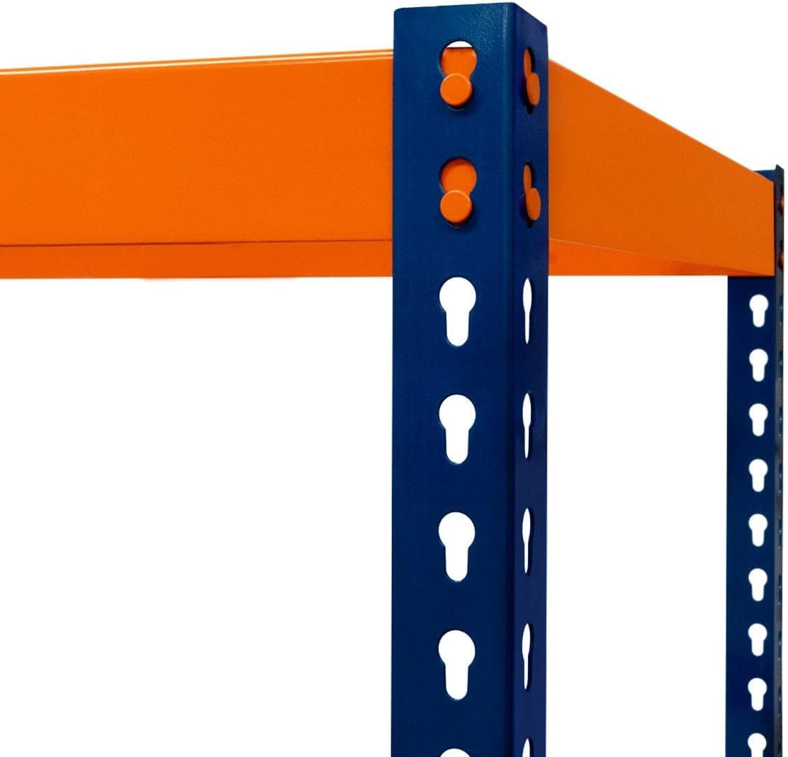 Scaffalatura Per Garage S-Rax 5 Ripiani 180 Cm X 180 Cm X 60 Cm In Acciaio Capacità Di 300 Kg Per Ripiano Disposizione Regolabile Montaggio Senza Bulloni Piedi In Gomma 3 Barre Di Supporto Rinforzate