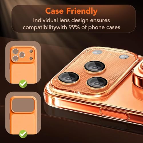 Image of Premium Camera Lens Protector Compatible with iPhone 17 Pro Max | 9H Tempered Glass Individual Ring Cover Alloy Frame Matrix Guard(Pack-1)