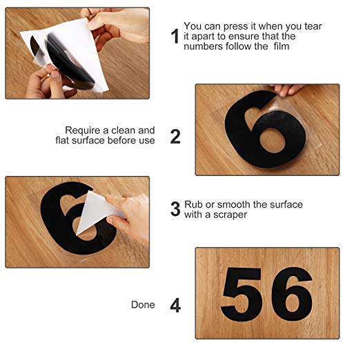 Image of Outus 2 Sets Vinyl Number Stickers, Large Numbers, 6 Inch, Black