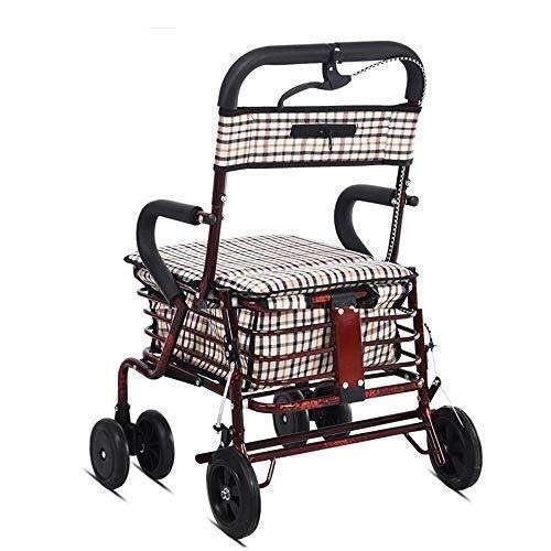 Andador Para Personas Mayores Rollator Andador Plegable De 4 Ruedas - Andador Para Personas Mayores - Carrito De Compras Plegable - Para Adultos, Personas Mayores, Personas Mayores Todo Está Bien Cóm