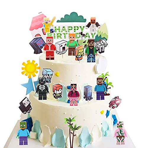 Minecraftes Cake Topper Mini Juego de Figuras Niños Minecraftes Mini Juguetes Baby Shower Fiesta de...