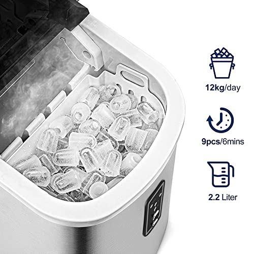 Máquina eléctrica portátil para hacer hielo de 12 kg miniatura 4