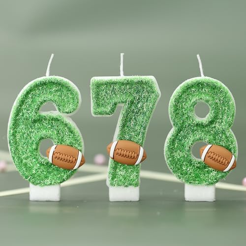 Football Birthday Number Candles for Cake Green Number 1 Candle 1st Football Cake Topper Cupcake Topper for Football Birthday Party Decorations Supplies Favors - Image 5