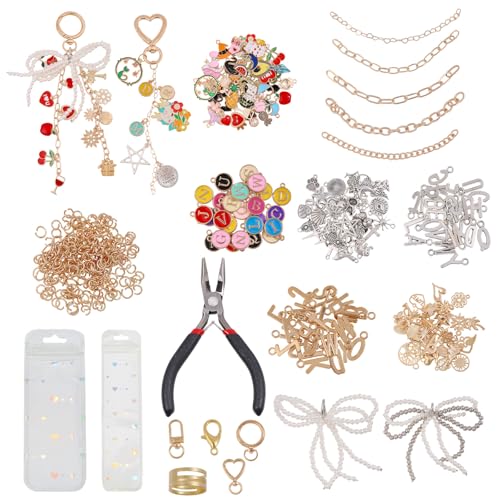 Kit fabrication porte-clés doré complet avec pinces pour éviter les accessoires fragiles
