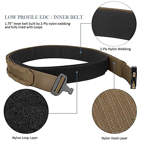 Petac Gear Tactical Battle Belt With Cobra Buckle D-Ring | Military Heavy Duty Rigger Gun Belts | Inner Outer Molle Belt. #TOP3