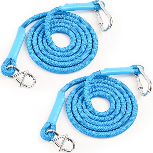 DONILIGA Adjustable Tree Swing Rope (2 Pack) Tree Swing Straps - Suitable for Outdoor Swings, Hammocks, and Amusement Parks Rope Extensions - Length 5.9 FT (71') (Blue)