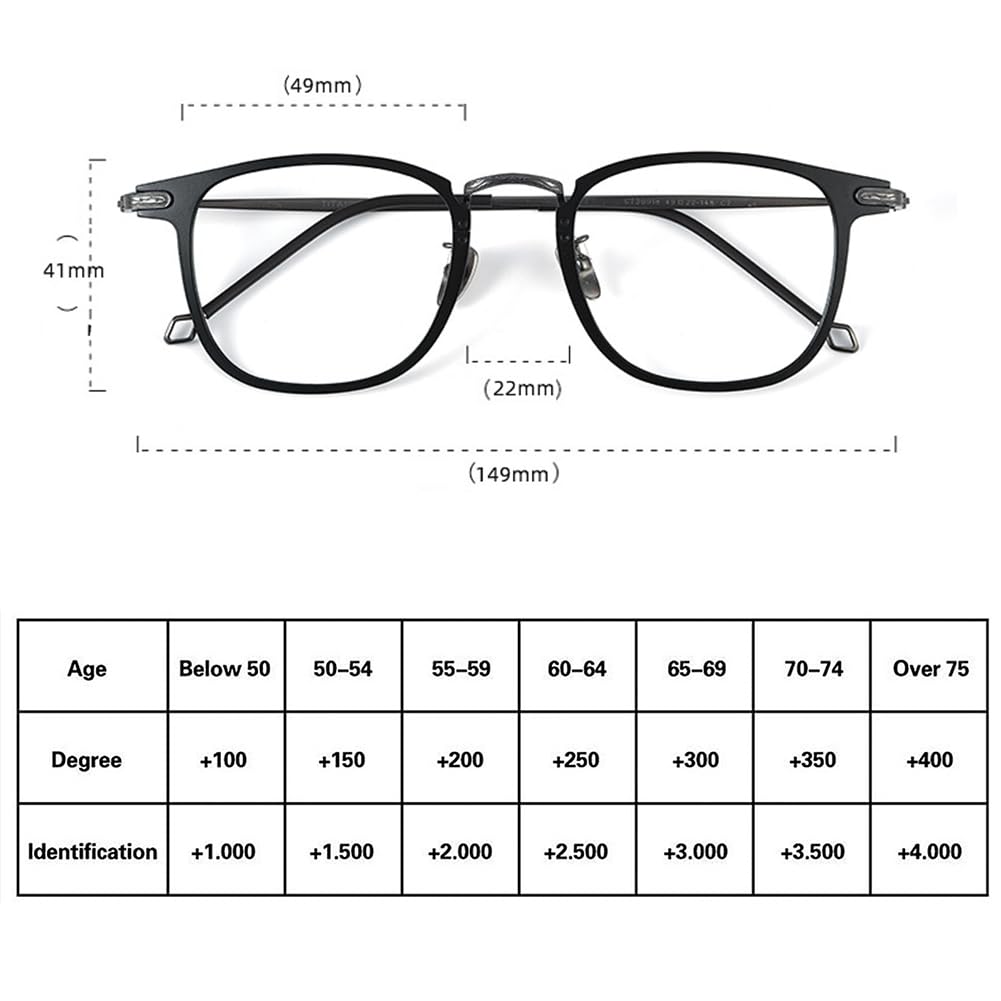 JIETIAN Anti Blaulicht Computer HD Brille Männer aus reinem Titan, 1,56 asphärische Harzlinsen Anti-Müdigkeit,01,+2.5