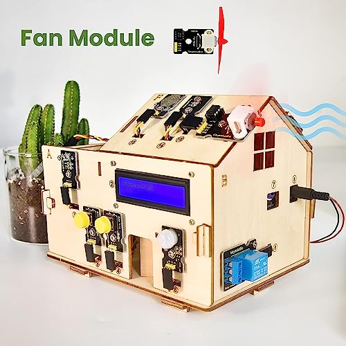 KEYESTUDIO Smart Home Starter Kit for Arduino for Uno R3, Electronics Home Automation Coding Kit, Wooden House DIY Sensor Kit STEM Educational Set for Adults Teens 15+ - Image 7
