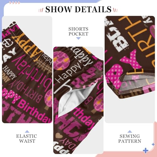 ZZXXB Happy Birthday Words Boys Long Pants Soft Trousers Elastic Waist Kids Lounge Bottoms with Pockets S-XL4