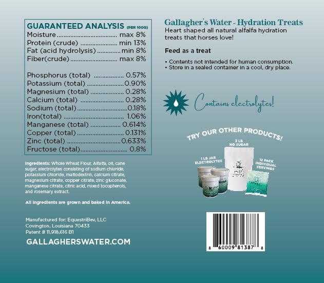 GALLAGHER'S WATER Hydration Treats for Horses. Crunchy Tasty Treats with Electrolytes. 12oz Bag - Image 3