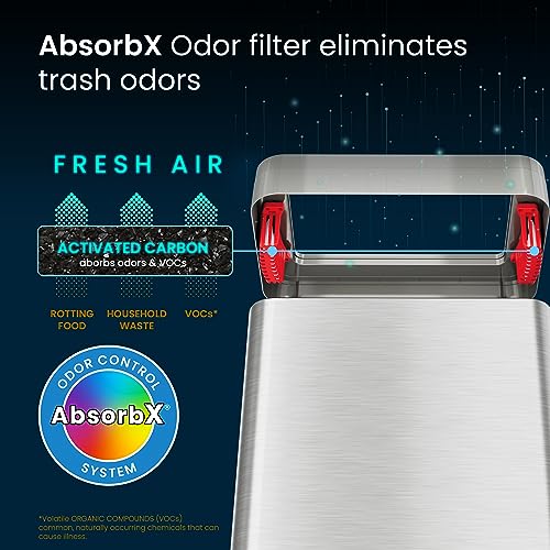 iTouchless 21 Gallon DualDeodorizer Open Top Trash Can Rectangular