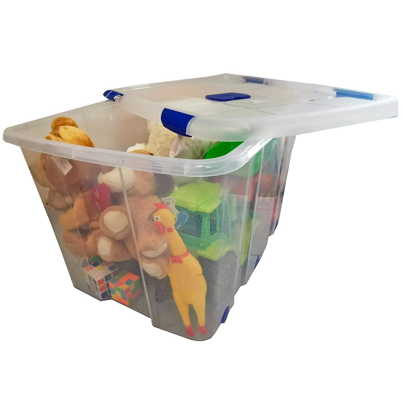 Acan Tradineur - Caja de almacenaje, de 47 x 77 x 56,5 cm, nº 16, con capacidad de 133 litros con tapa y ruedas para organización del hogar, baúl organizador(47 x 77 x 56,5 cm, Unidad)