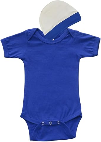 Monag Collegiate Baby Bodysuit Set - Short Sleeve Onesie and Cap Set