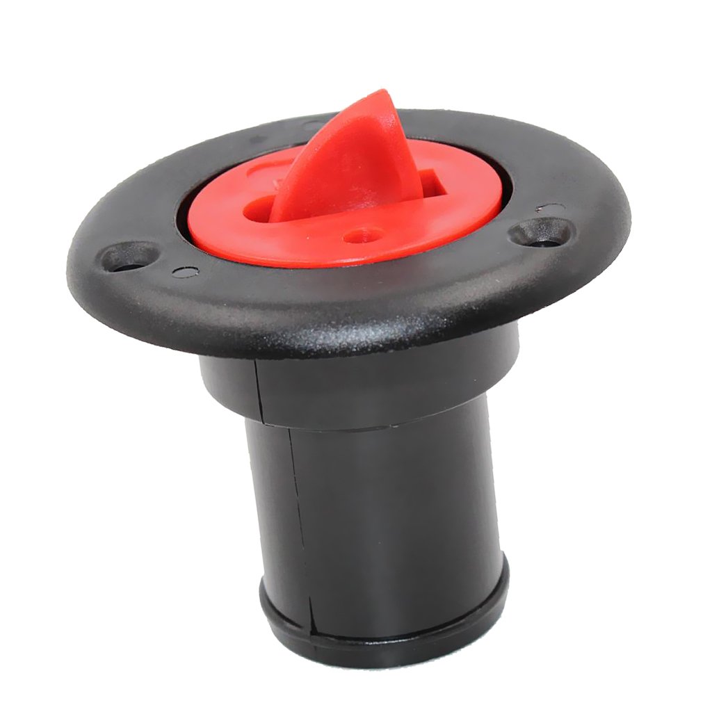 Black Nylon 38mm 1 1/2" Fuel Gas Deck Filler & Red Cap Flush Mount for Boat