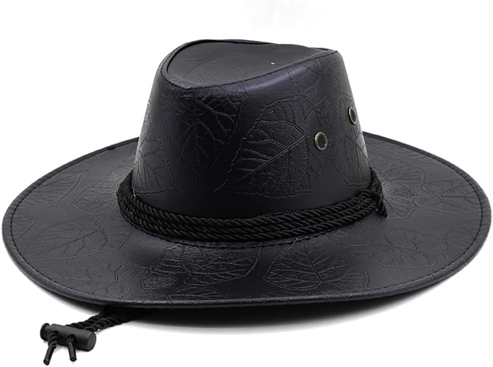 Simple Leather Women Men Western Cowboy Hat For Gentleman Dad Jazz Sombrero Hombre Caps