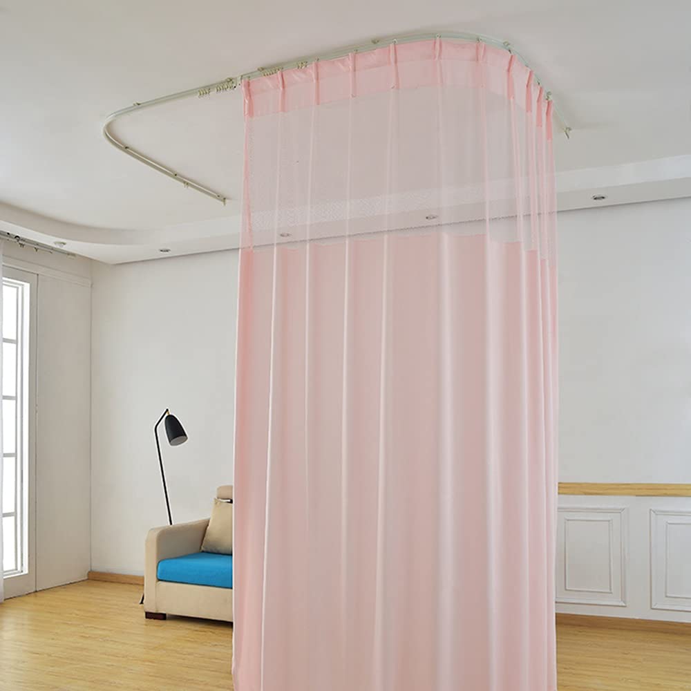 Hospital Curtain with Flat Hooks for Hospital Medical Clinic SPA Lab Cubicle Curtain Divider Privacy Screen (Color : Pink, Size : 1*(9ft Wide x8ft Tall))