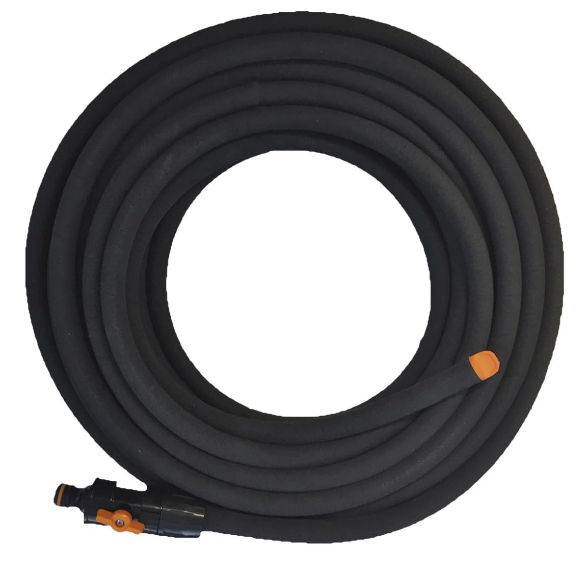 Fiskars Tuyau d'Arrosage, avec Vanne de Contrôle du Débit, Peut être raccourcis, Taille Universelle, 15 m, Ø 1,3 cm (1/2''), 1,63 kg, Noir/Orange, 1025935