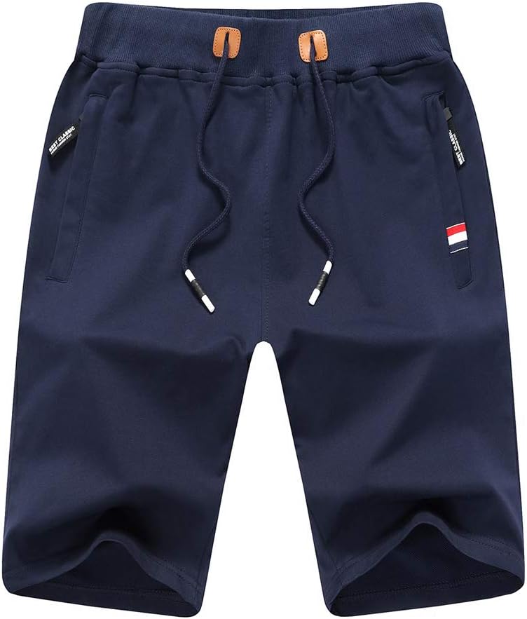 ZOXOZMens Gym Shorts Casual Sports Joggers Shorts Zip Pockets