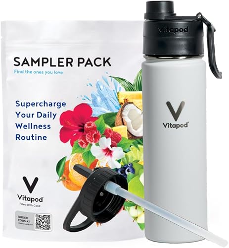 Sampler Pack - Paquete de iniciación de cápsulas potenciadoras de agua saborizadas, sin azúcar, vitamina C, vitamina A, vitamina D, zinc, 22