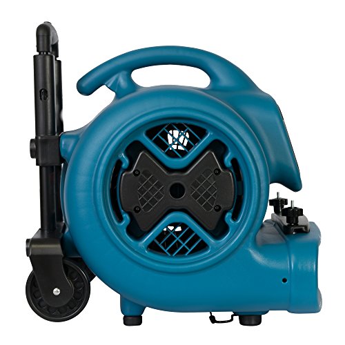 Image of XPOWER P-630HC Pro 1 /2 HP 2800 CFM Centrifugal Air Mover, Carpet Dryer, Floor Fan, Blower, Telescopic Handle and Wheels, Carpet Clamp, for Water Damage Restoration, Janitorial, Plumbing, Home Us, Blue