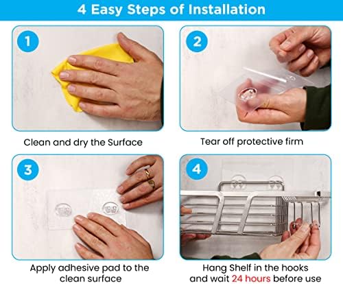 True Casa - Shower Caddy, Shower Shelf No Drilling, Bathroom Shower Storage Adhesive Shower Organiser Bathroom Accessory, Rustproof Rack 2 Pack