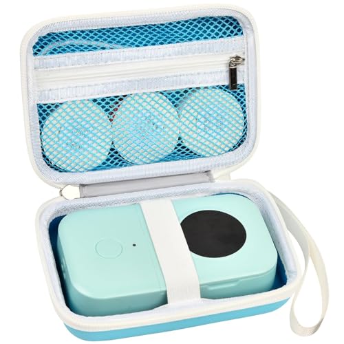 Case Compatible with Phomemo D30 Label Maker Machine with Tape, Storage Holder for NIIMBOT D11 D110 Label Printer, Sticker Maker Labeler Carrying Organizer Bag (Box Only) - Blue