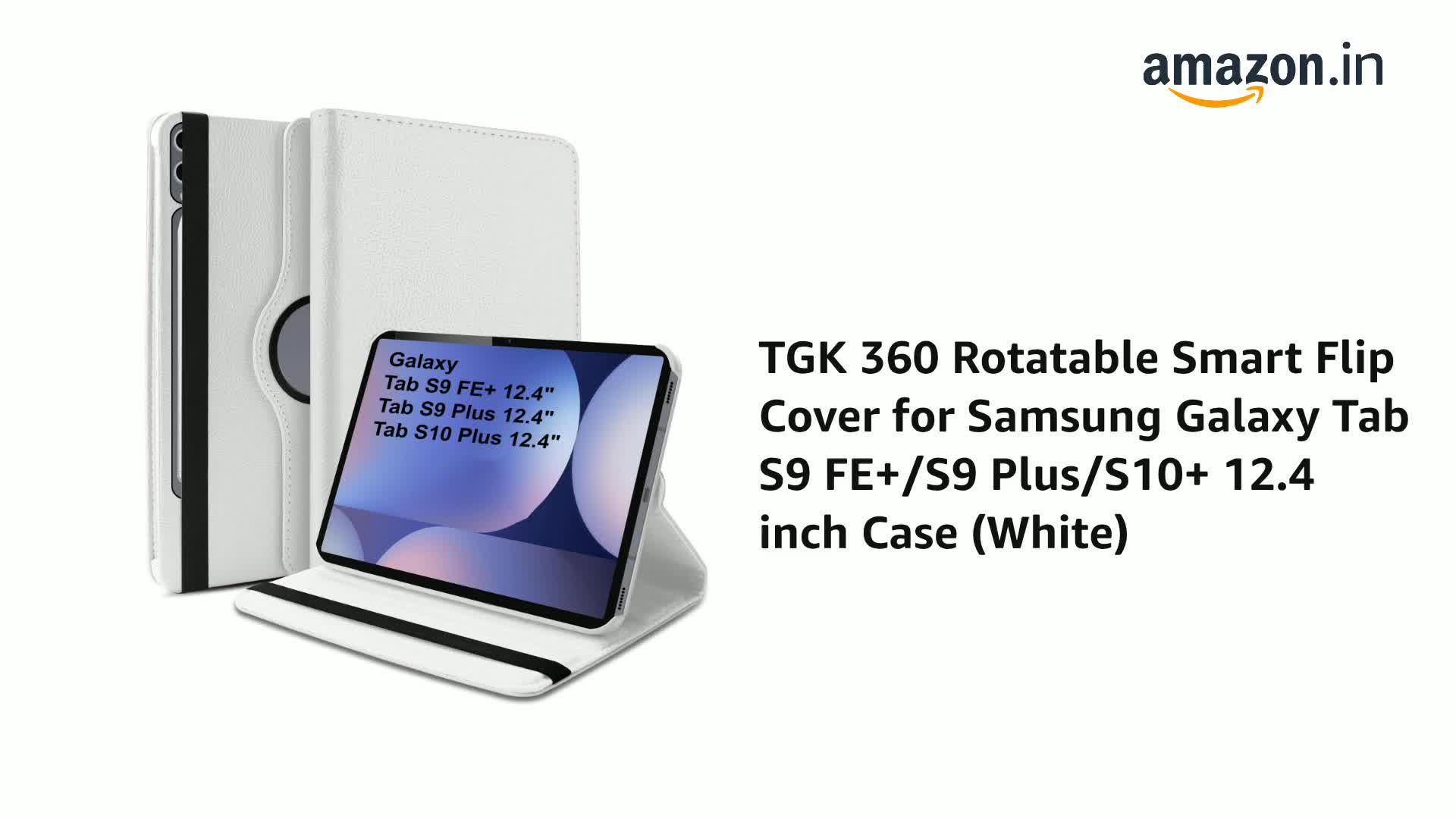 TGK 360 Rotatable Smart Flip Cover for Samsung Galaxy Tab S9 FE+/