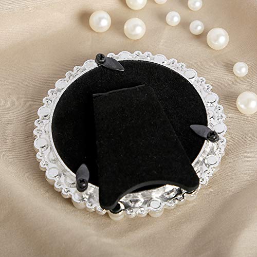 Saidekai 3X3 Silver Metal Picture Photo Frame With Pearl And Crystal Decor For Table Top Display, High Definition Glass, Gift For Wedding, Mother's Day, Valentines Day,Friends #TOP2