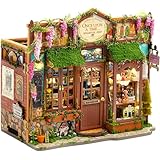 moin moin ドールハウス 1/24 スケール 手作りキット セット 【 英語説明書 】 ミニチュア ショップ 前面がパカッ ヨーロッパ風 ステンドグラス ハンドメイド インテリア 童話 絵本 レンガ 雑貨 お店 クラシカル アンティーク | LEDライト + フィギュア + アクリルケース 2510dh474