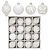 16pcs shatterproof christmas ball ornaments set hand painted holiday decor with assorted sizes designs for christmas tree thanksgiving party decoration champagne white  urban country home decor
