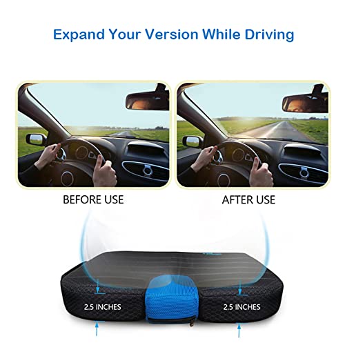 Sojoy Car Seat Cushion Wedge Driving Cushion For Long Sitting Portable Wedge Pillow For Hip, Tailbone, Coccyx, Sciatica (18.5 X 16 X 2.5 Inch) #TOP2