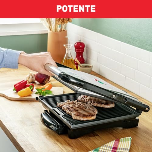 Miniatura 4 de Tefal Gc241d Grill Con Placas Antiadherentes, Toque Frío, Bandeja Recoge Jugos Extraíble, Paninis, Carne, Pescado Y Asar Verduras, Negro Plateado, Potencia De 2000 W