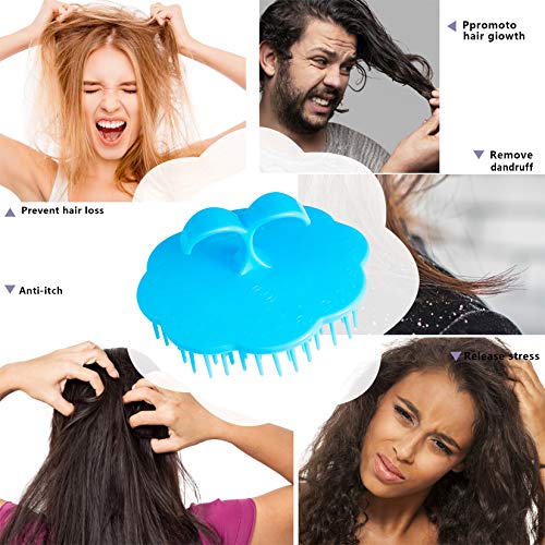 Yealife Hair Scalp Exfoliator Brush Dandruff Cleaning Brush, Flexible Scalp Massager Brush, Shower Scalp Shampoo Brush For Home, Office, Travel And Pets 2-Pack #TOP4