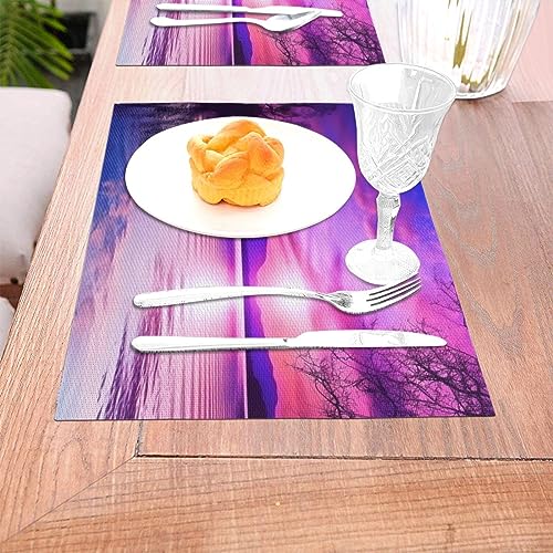 Sets de table résistants haute qualité au design coucher de soleil pour dîner - 8