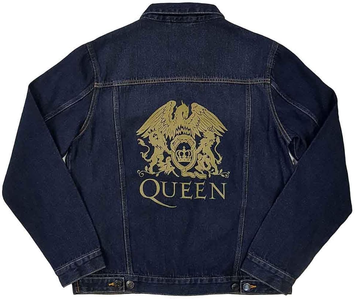 Amazon.com: Queen Denim Jacket Classic Crest Band Logo Official