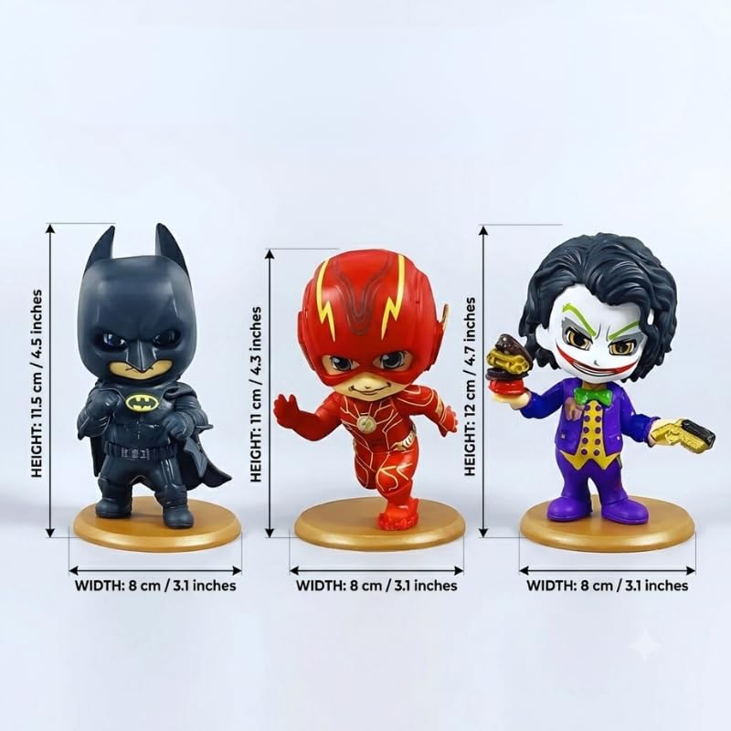 Image of Premium Action Figures Collectible for Office Desk, Study Table, Car Dashboard, Decoration for Anime Lovers, Fans, Kids, Collectors (Avngr 3pc 10cm)