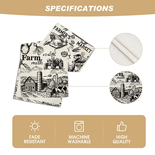 Artoid Mode Tractor Milk Farm Table Runner, Cow House Fall Kitchen Dining Table Decoration For Outdoor Home Party 13X72 Inch #TOP5
