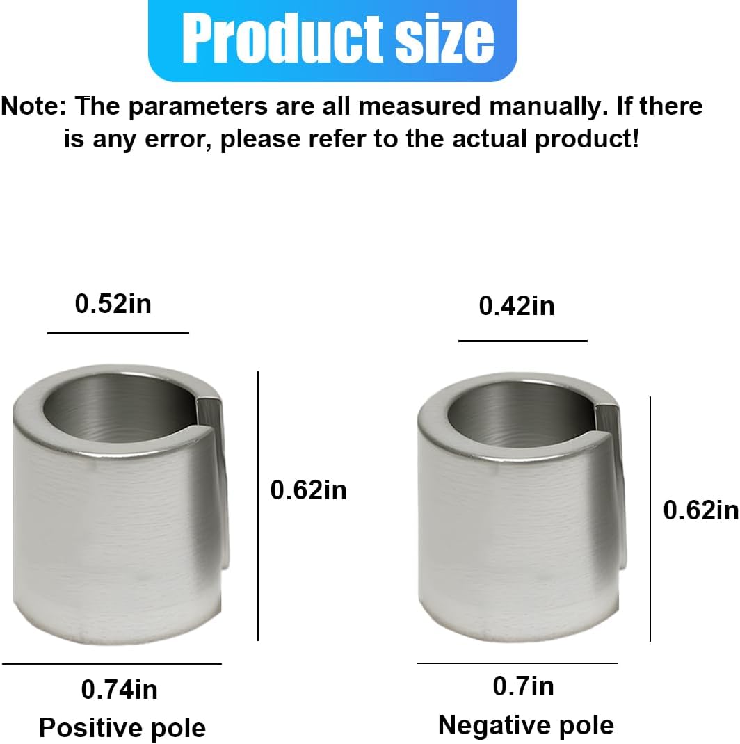 2PCS Car Battery Post Terminal Shims, Automotive Battery Terminal Converter Post Adaptors for Positive & Negative, Pure Lead Anode Cathode Sleeves, Universal Car Accessories image 2